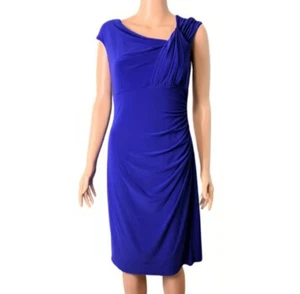 Lauren Ralph Lauren Blue  Dress sz 8 Green Label Fitted slimming Empire Waist - Bild 1 von 6