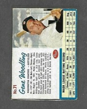 1962 Post Baseball #71 Gene Woodling VGEX 071OGVGEX