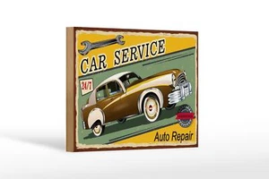 Holzschild Retro 18x12 cm Car Service 24/7 Auto repair Deko Schild wooden sign - Bild 1 von 5