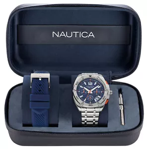 Orologio Uomo Nautica Special Box Cronografo Con Doppio Cinturino Gomma Acciaio - Imagen 1 de 4