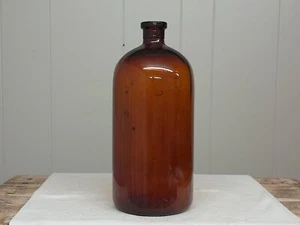 Old Vintage Antique Gallon Bottle Amber Brown Golden Glass 13" - Picture 1 of 7