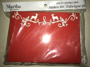 NEU MARTHA STEWART WEIHNACHTSKARTENSET ERGIBT 20 NIE GEÖFFNETE ROTE RENTIER SIEGEL - Bild 1 von 2