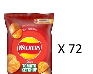 Walkers Tomato Ketchup Crisps 25g PACK OF 72 - Picture 1 of 1