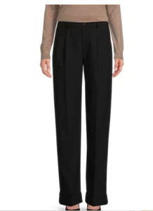 Lauren Ralph Lauren Women's Black Pleated High Rise Folded Cuff Dress Pants Sz 8 - Picture 1 of 7