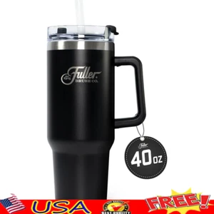 Stainless Steel Tumbler 40oz Double Wall Insulated Travel Mug W/ Handle Straw US - Picture 1 of 10
