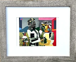 Romare Bearden LA PRIMAVERA Framed Matted Art Print, Modern Collage Portrait - Picture 1 of 5