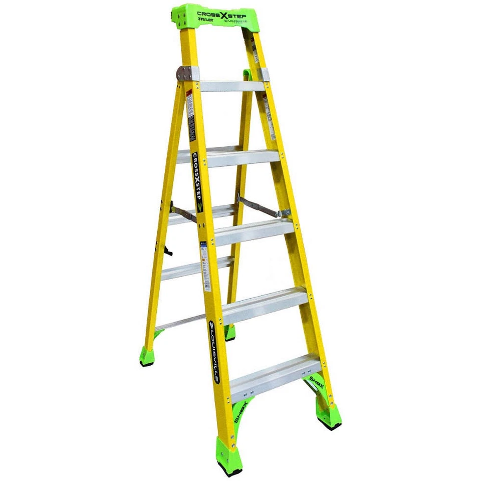 Escalera de mano LOUISVILLE LADDER, fibra de vidrio, 375 lb, IAA, 6 ft 52YX53 Foto 1 de 1