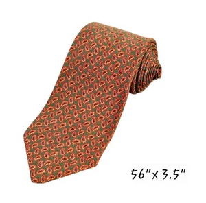 Vtg 60's Robert Kirk Cable Car Clothiers Wool Tie Green Paisley Foulard Necktie - Picture 1 of 4