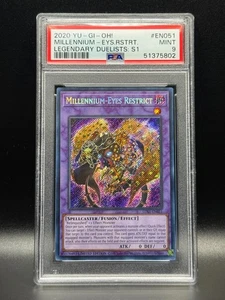 PSA 9 MINT Carta Yugioh Holo Millennium-Eyes Restrict LDS1-EN051 LDS1 - Foto 1 di 2