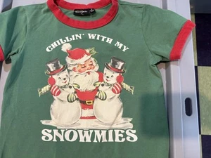 Rock Your Kid Size 7 Tshirt Santa And Snowman - Picture 1 of 6