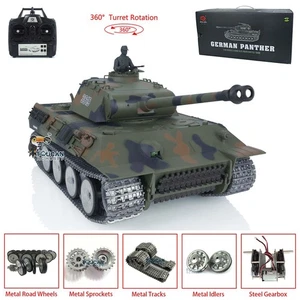 Henglong 7.0 3819 Panther RTR 1/16 RC Tank Metal Tracks Idlers 360° Turret - Picture 1 of 19
