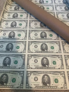 Uncut Sheet of 32 $5 Bills from 1995 Series Atlanta NEAR MINT Uncirculated - Picture 1 of 2