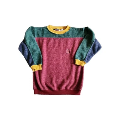 Sudadera Vintage Bugle Boys Bloque de Color Preppy Niños Talla 7 Xl 90’s 80s Foto 1 de 4