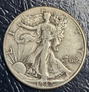 1942 50C Walking Liberty Half Dollar. Free S&H - Bild 1 von 2
