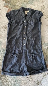 Little Girls 5-7 Route 66 Denim And Crystal Shorts Romper - Picture 1 of 4