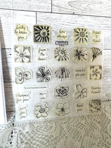Close To My Heart Discontinued "FRIENDSHIPS GARDEN" Acrylic Cling Stamps Set - Picture 1 of 3