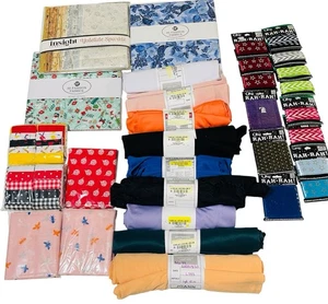 Lot of Fabric Remnants from JOANN/ Rah-Rah Ribbon/Fabric Squares- NEW - Picture 1 of 12