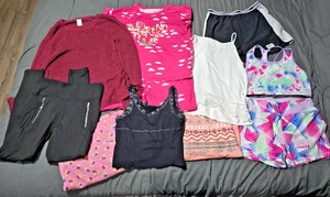 Lot Of 11 Girl's Size 16-18 Clothes Shirt Shorts Pants Pajamas Justice Avia Mix - Picture 1 of 16