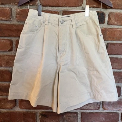 Vintage 90s Gap High Waisted Pleated Chino Shorts Khaki Tan Size 2 Women Cotton - Image 1 of 4