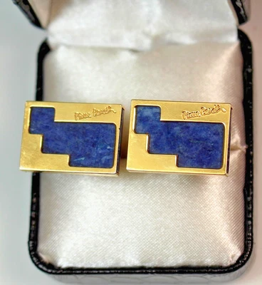 Винтажные запонки PIERRE CARDIN из синего камня - Изображение 1 из 3