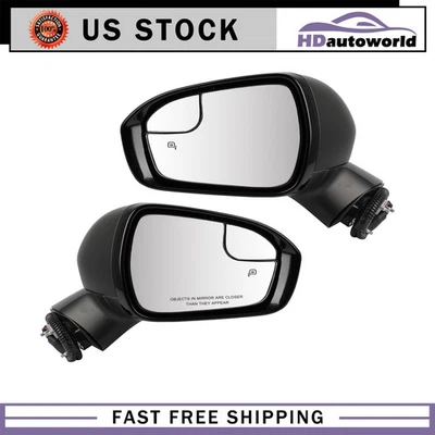 Driver & Passenger Side Door Mirror For 2013-2014 Ford Fusion Puddle Lamp Balck - Image 1 of 4