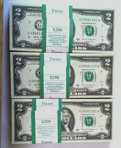 2017 A $2 Strap Pack of 100 Sequential Notes Chicago District UNC - Picture 1 of 6