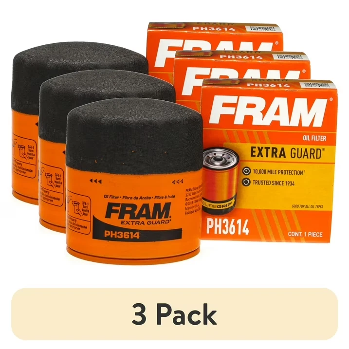 FRAM Extra Guard Filter PH3614, 10K mile Change Interval Oil Filter (Pack of 3) Foto 1 de 4