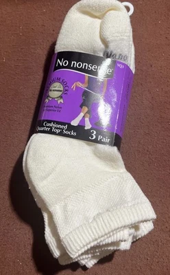 Calcetines 3 pares blancos sin tonterías acolchados cuartos Foto 1 de 2