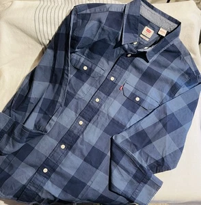 Levi’s Blue Casual Button Down Shirt Classic Flannel - Picture 1 of 4