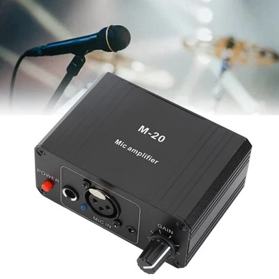 Mikrofonvorverstärker Mic Gain Booster mit Verstärkung 48 V Phantomspeisung XLR- - Bild 1 von 4