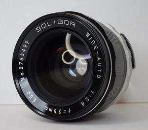 Lente principal automática ancha SOLIGOR 35 mm F2,8, montaje con tornillo M42 - Imagen 1 de 7