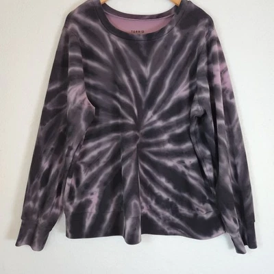 Torrid Active Size 2 2X Sweatshirt Spiral Tie Dye Pullover Long Sleeve Top Shirt - Image 1 of 4