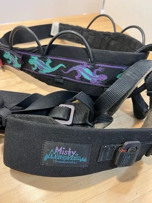 Lote de zapatos arnés de escalada asiento Misty Mountain Threadworks vintage de 1995 Foto 1 de 4