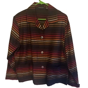 Goodclothes Collections brown orange and tan striped fall harvest jacket size XL - Picture 1 of 7