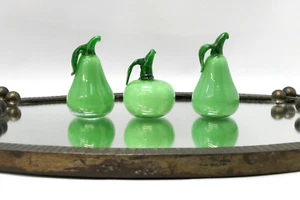 3-Teiliges Set Glasobst mundgeblasen Murano Italien Apfel und Birnen - Picture 1 of 10