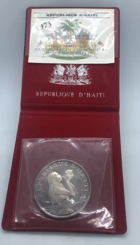 1973 HAITI 50 Gourdes Sterling Woman & CONCH SHELL  PROOF - OGP with COA - RARE! Cover