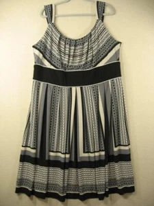 Womens Geometric Print Midi Shift Dress Day Evening Party Plus Size 18W - Picture 1 of 14