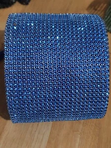 Nastro rete 24 file blu diamante effetto cristallo strass decorazione torta - Foto 1 di 1
