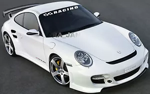 RACING Windshield Flag Decal Stickers sport car sticker WHITE - Bild 1 von 2