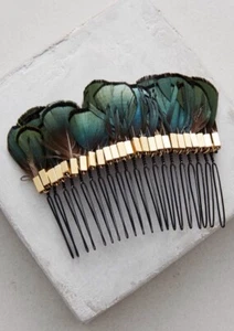 Anthropologie Plumed Haarkamm Designer Serefina Haarkamm Feder Accessoires - Bild 1 von 9