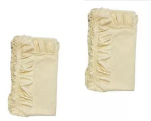 2 Vintage 1970s Curtains Sears Creamy Beige Ruffle Drapes Panels Rare Retired - Picture 1 of 9