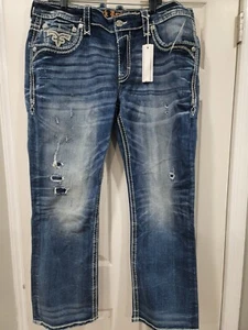 Rock Revival "Sandstorm" Straight Blue Jeans Distressed Gr. 40 Neu mit Etikett - Bild 1 von 15