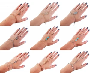 Handkette Kette Armband Ring Sklavenarmband Gold Silber Vintage Geschenk Orient - Bild 1 von 12