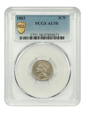 1883 3CN PCGS AU58 Cover