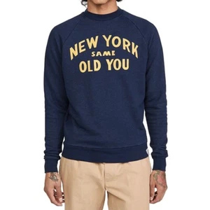NEW DEUS EX MACHINA $126 New York Same Old You Navy Crewneck Sweatshirt Size XS - Picture 1 of 1