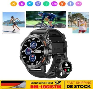 Smartwatch Herren mit Schrittzähler Pulsuhr Armbanduhr Sportuhr Android iOS DE - Bild 1 von 20