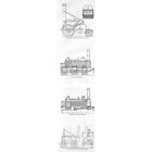 Examples of Railway Locomotives - Antique Print 1851