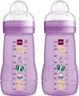 MAM Easy Active Butelka dla niemowląt o średnim przepływie rozmiar 2 podwójne opakowanie 270ml fioletowa