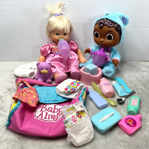 Disney GetBetter Black & Mattel Blonde Baby Doll Bundle Lot Bag Accessories 34cm