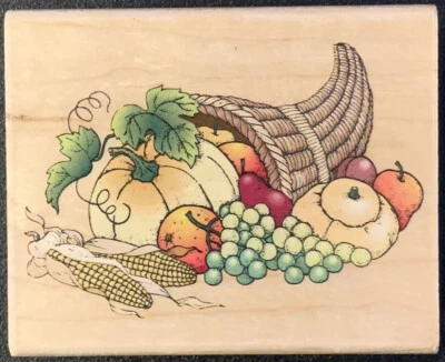 Резиновый штамп Stampede Cornucopia осень тыква фрукты - Изображение 1 из 4